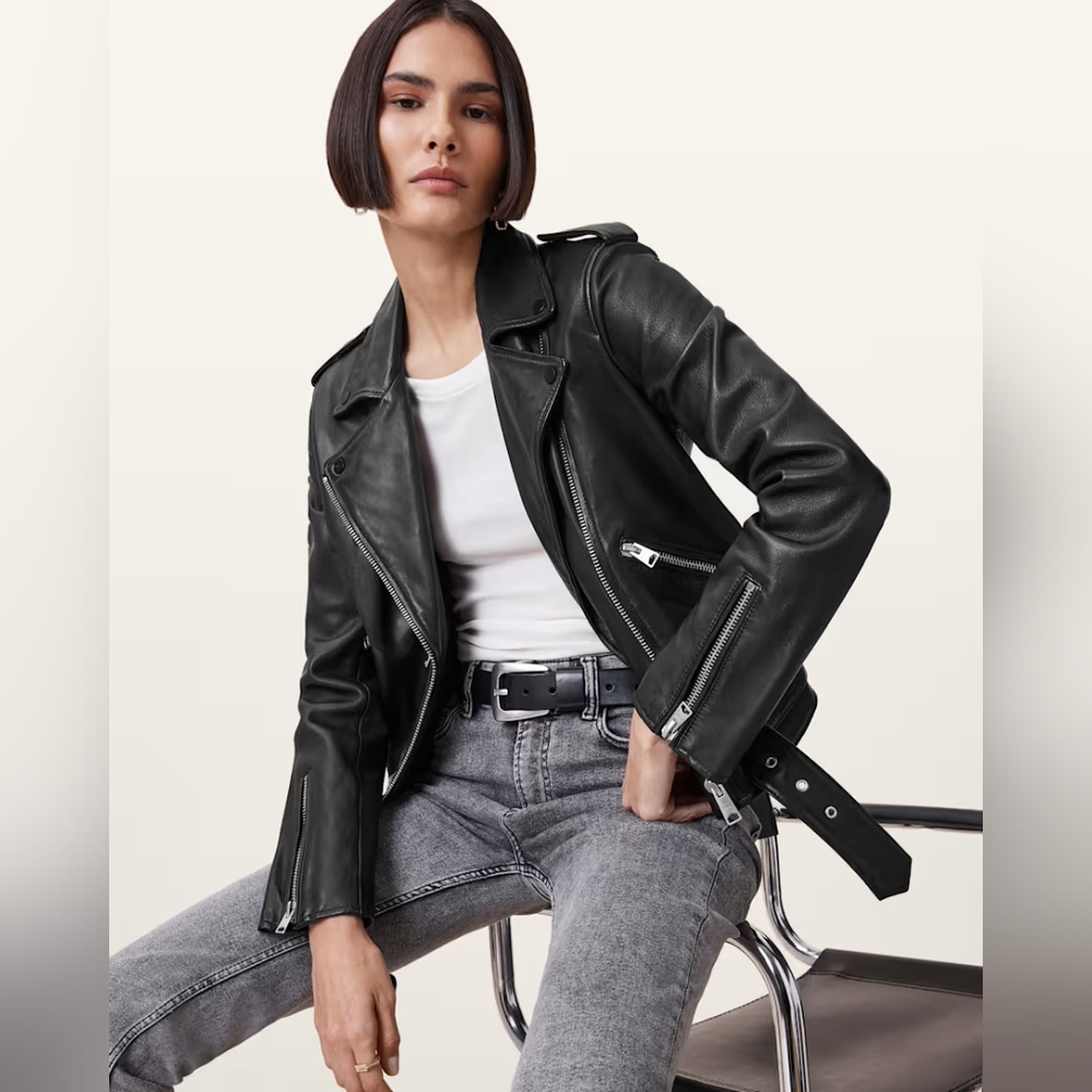All Saints balfern leather jacket, size 6